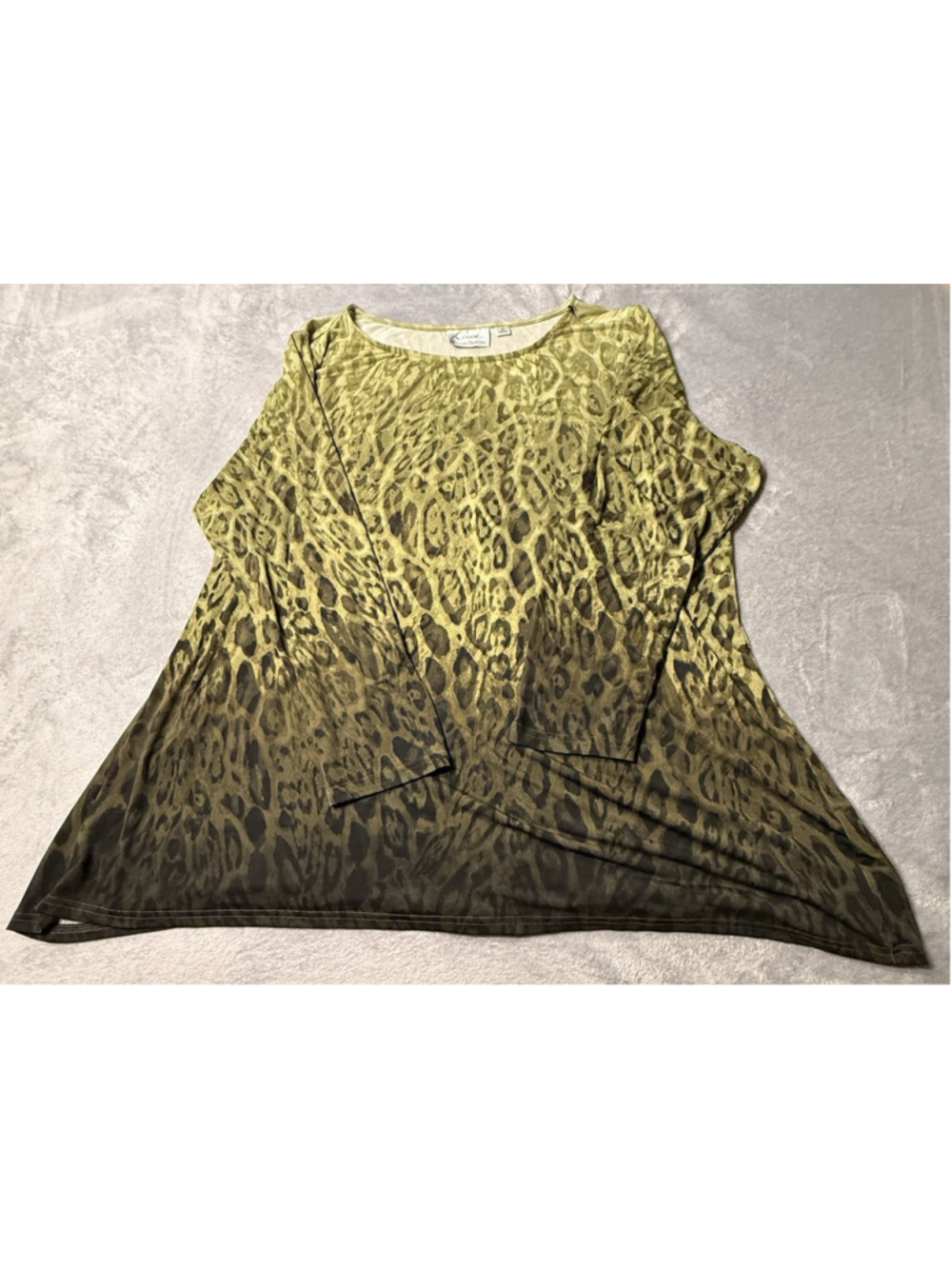 Linea by Louis Dell'olio Woman's Green Animal Print 3Xl